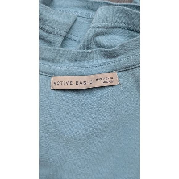 Active Basics Blue V-Neck T-Shirt Short Sleeve Casual Top Basic Tee Medium - Picture 4 of 5